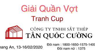 GIẢI QUẦN VỢT CỘNG ĐỒNG TENNIS VIỆT NAM MỞ RỘNG TRANH CUP SẮT THÉP TÂN QUỐC CƯỜNG LẦN I - 2020